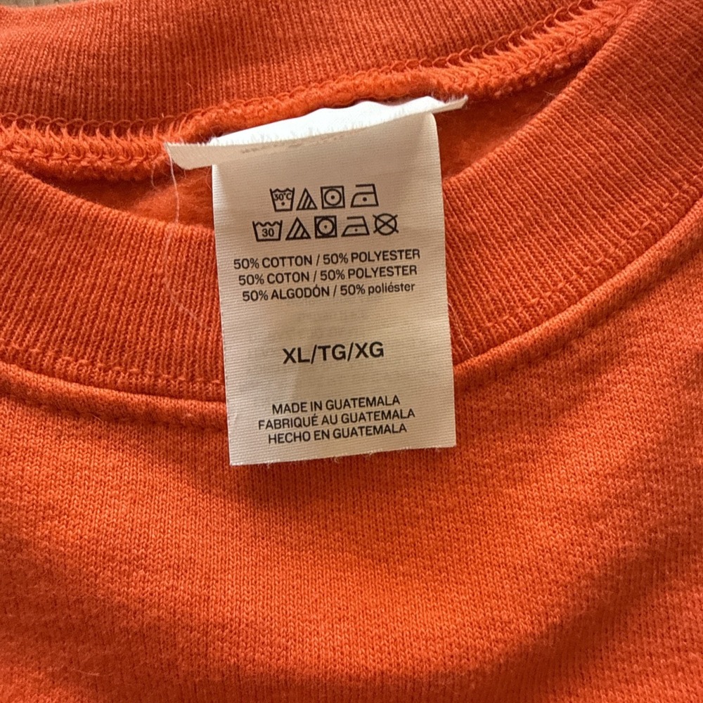 DETROIT TIGERS Crewneck Sweatshirt Orange Old English D XL - Picture 4 of 5